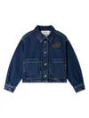 Bonpoint Eliza Embroidered Denim Jacket In Blue