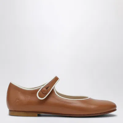 Bonpoint Kids' Ella Caramel Coloured Mary Jane In Brown