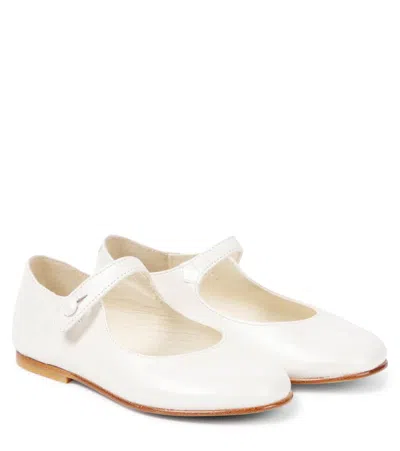 Bonpoint Kids' Ella Leather Mary Jane Flats In White