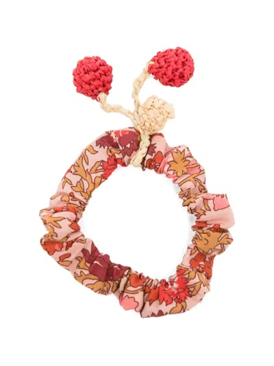 Bonpoint Kids' Elory Floral Scrunchie In Pink