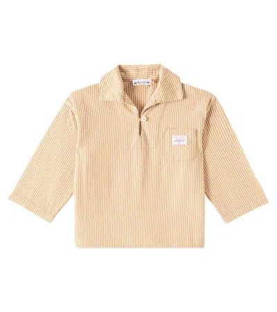 Bonpoint Kids' Elouan Cotton Shirt In Brown