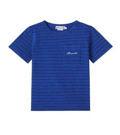 Bonpoint Kids' Elrador Cotton-blend Polo Shirt In Blue