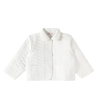 Bonpoint Kids' Elsha Quilted Cotton Jacket In White