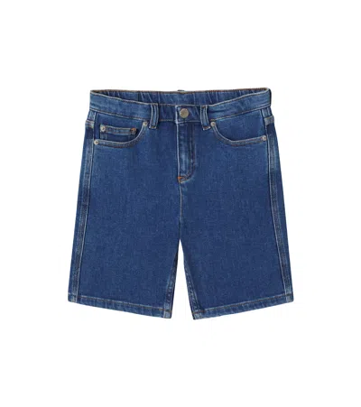 Bonpoint Kids' Elvio Cotton-blend Bermuda Shorts In Blue