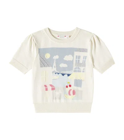 Bonpoint Kids' Elvira Cotton Sweater In White