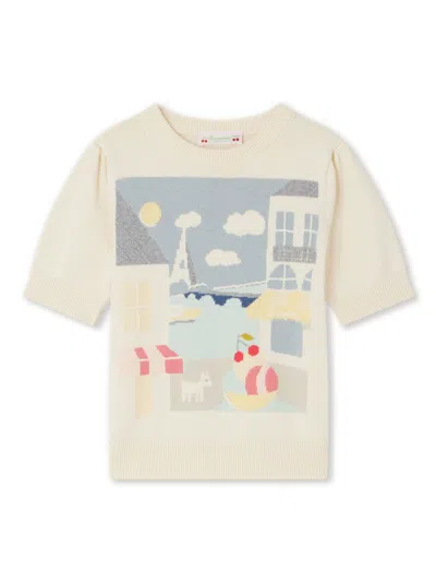 Bonpoint Kids' Elvira Knit Top In Neutrals