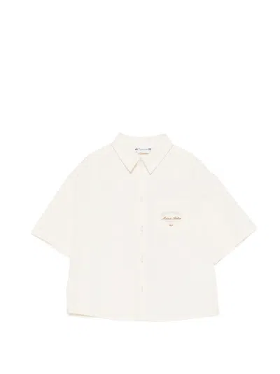 Bonpoint Elyas Chest-pocket Short-sleeve Shirt In White
