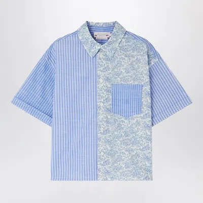Bonpoint Elyas Patchwork Light Blue Mini Shirt