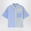 Bonpoint Elyas Patchwork Light Blue Shirt In Blue