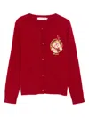 Bonpoint Embroidered Cardigan In Red