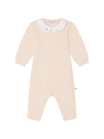 Bonpoint Embroidered-collar Babygrow In Neutral