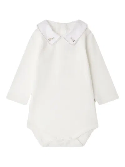 Bonpoint Babies' Embroidered-collar Body In Neutral