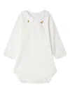 Bonpoint Embroidered-collar Bodysuit In White