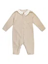 Bonpoint Embroidered-collar Cotton Romper In Brown