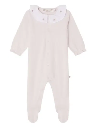 Bonpoint Embroidered Collared Babygrow In Pink