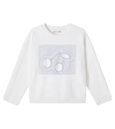 Bonpoint Kids' Embroidered Cotton Jersey Sweatshirt In White