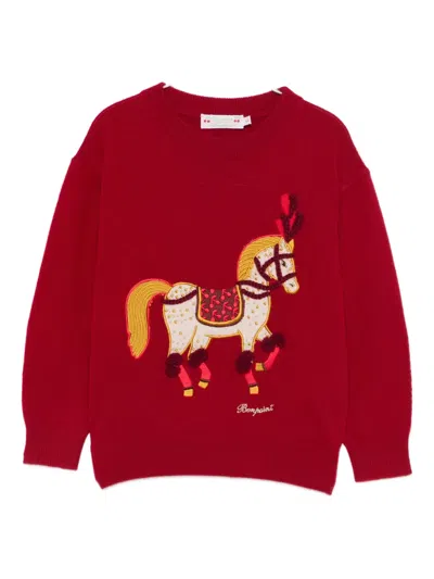 Bonpoint Kids' Embroidered-detail Top In Red