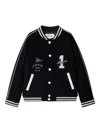 Bonpoint Virgin Wool-blend Varsity Jacket In Black