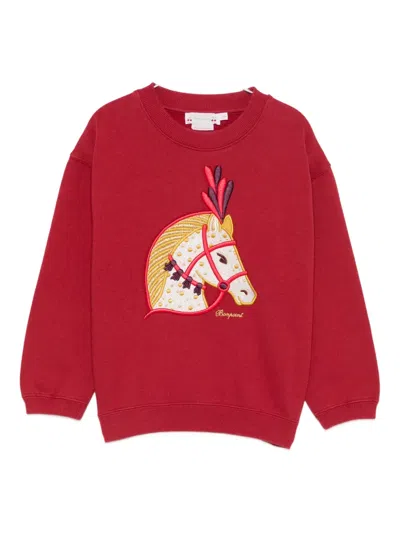 Bonpoint Kids' Embroidered-graphic Sweatshirt In Red