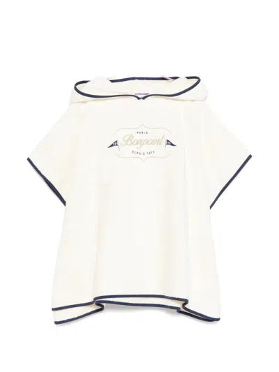 Bonpoint Kids' Embroidered Hooded Bath Poncho In White