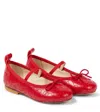 Bonpoint Soft Embroidered Leather Ballerinas In Red