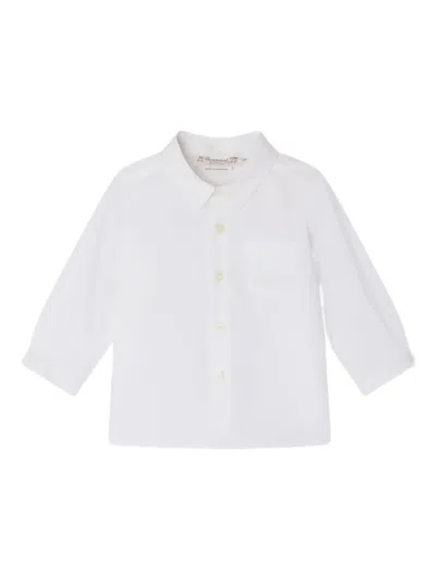 Bonpoint Babies' Embroidered-pocket Shirt In White