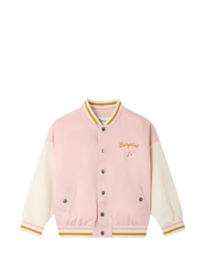 Bonpoint Kids' Embroidered Varsity Jacket In Pink