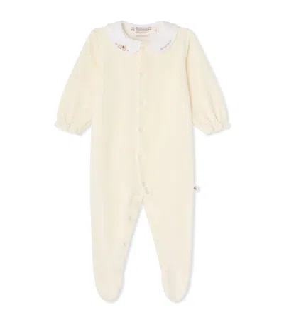 Bonpoint Embroidered-collar All-in-one In White