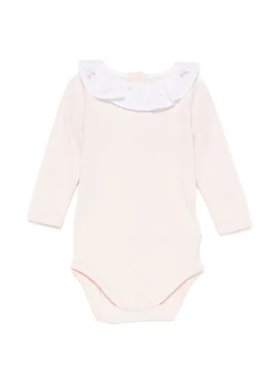 Bonpoint Babies' Embroidered-collar Body In Pink
