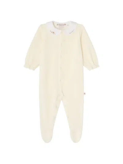 Bonpoint Babies' Embroidered-collar Pajamas In Neutral