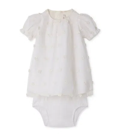 Bonpoint Kids'  Embroiders Dress And Bloomers Set In White