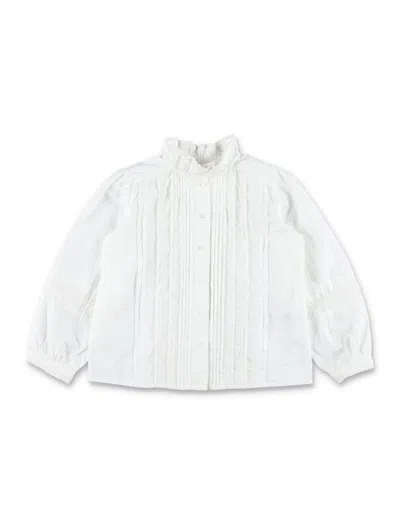 Bonpoint Kids'  Emelia Girls Blouse In Organic Cotton In White
