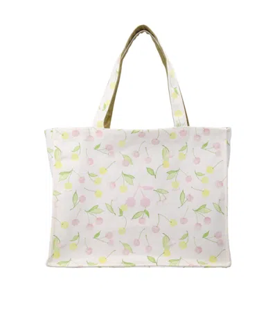 Bonpoint Emiko Cherry Print Reversible Tote Bag In White
