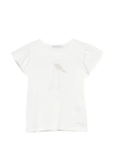 Bonpoint Kids' Emila Ruffled-sleeve T-shirt In White