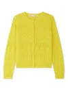 Bonpoint Cashmere Hollow Cardigan In Gelb