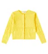 Bonpoint Cashmere Hollow Cardigan In Yellow