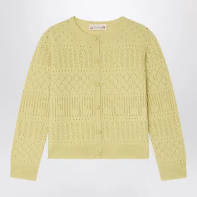 Bonpoint Enza Light Green Cashmere Cardigan