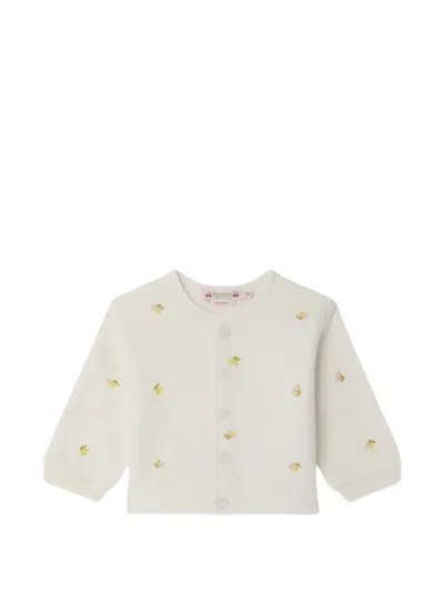 Bonpoint Babies' Eris Cherries-embroidered Cardigan In White