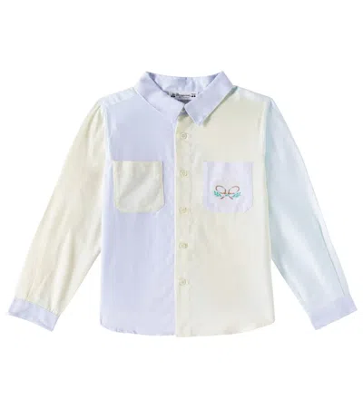 Bonpoint Kids' Erven Colorblocked Cotton Shirt In Multicoloured