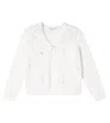 Bonpoint Esmia Embroidered Cotton Cardigan In White