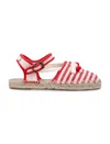 Bonpoint Evila Striped Espadrilles In Coquelicot