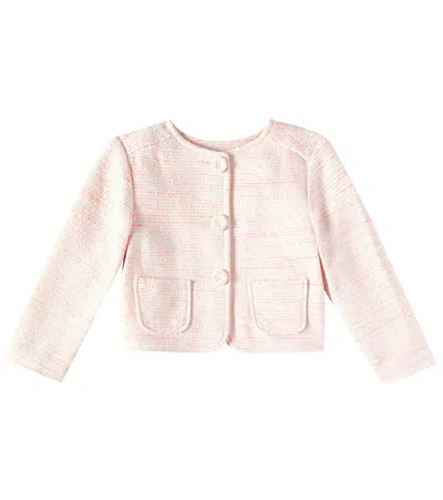 Bonpoint Kids' Eudora Cotton-blend Tweed Jacket In Pink