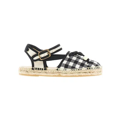 Bonpoint 'evila' Check Cotton Espadrilles Kids In Multi