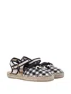 Bonpoint Evila Gingham Espadrilles In Black