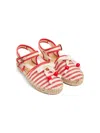 Bonpoint Evila Striped Espadrilles In Red