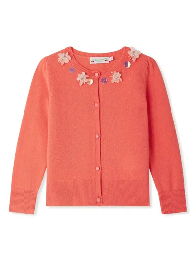 Bonpoint Kids' Evora Cardigan In Orange