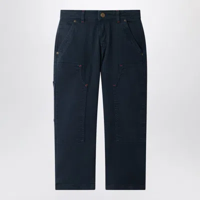 BONPOINT EWANN NAVY BLUE COTTON TROUSERS