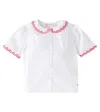 Bonpoint Kid - Ezzie Cotton Emboidered Shirt In White