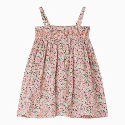 Bonpoint Fabricia Coral-coloured Cotton Dress In Multicolor