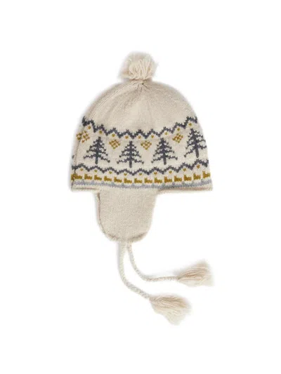 Bonpoint Babies' Fair Isle-knit Pompom Beanie Hat In Neutrals